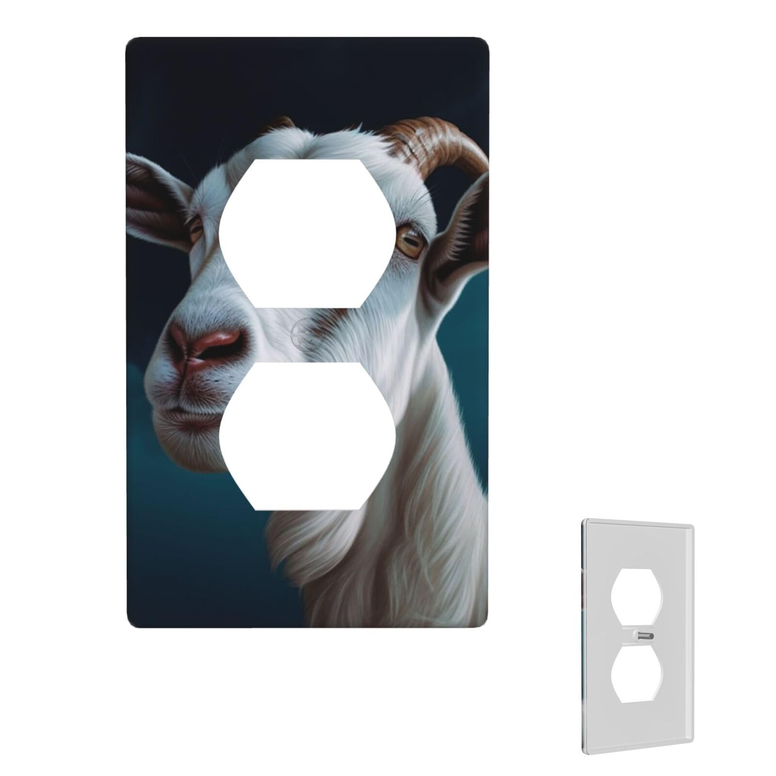 1-Gang Decorator Wall Plate Goat Light Switch Cover Single Gang Receptacle Wall Plate Standard Size 4.5" x 2.76" Wallplate Unbreakable Polycarbonate Outlet Faceplates Cover