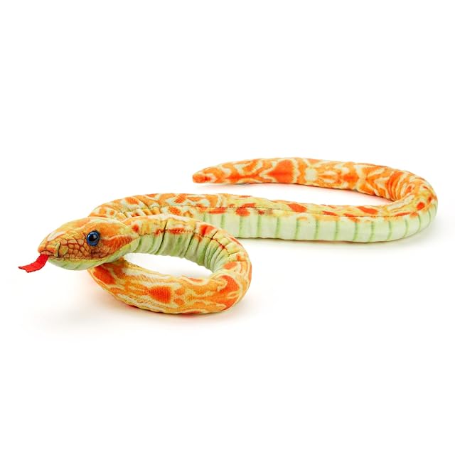 Zappi Co Juguete Serpiente de Maíz Amarilla de Peluche 100% Reciclado (Longitud 100cm) Peluche Suave…