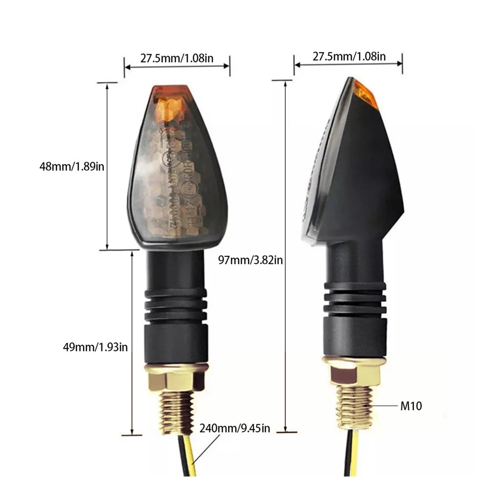 2 uds Universal 12V Intermitentes Motocicleta Giro luz señal