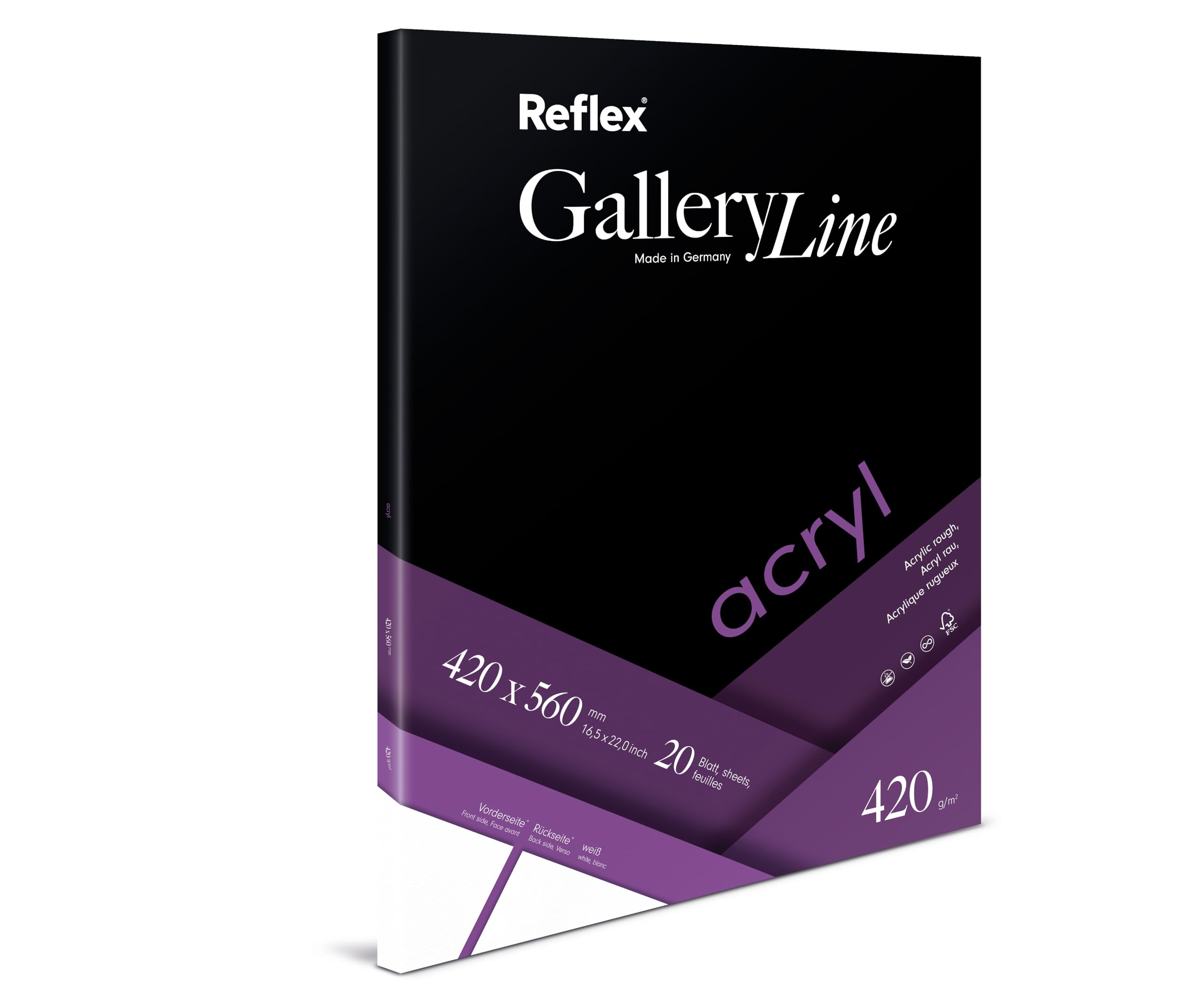 Schoellershammer Acrylic Painting Paper 42x56cm 420g/m2 pad 20 Sheets, White, 42 x 56 cm