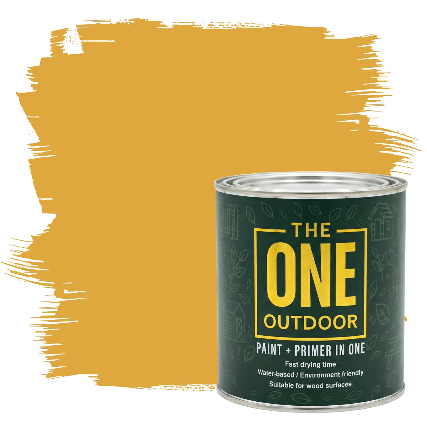 THE ONE Outdoor Paint - Sunflower Yellow, 2.5 Litre | Durable Exterior Paint for Wood, Metal & Masonry | Weather Resistant Finish