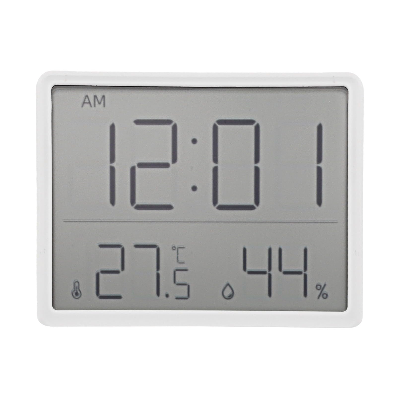 Monitor elettronico di umidità della temperatura con grande schermo, igrometro multifunzione orologio per casa cucina frigorifero, nero