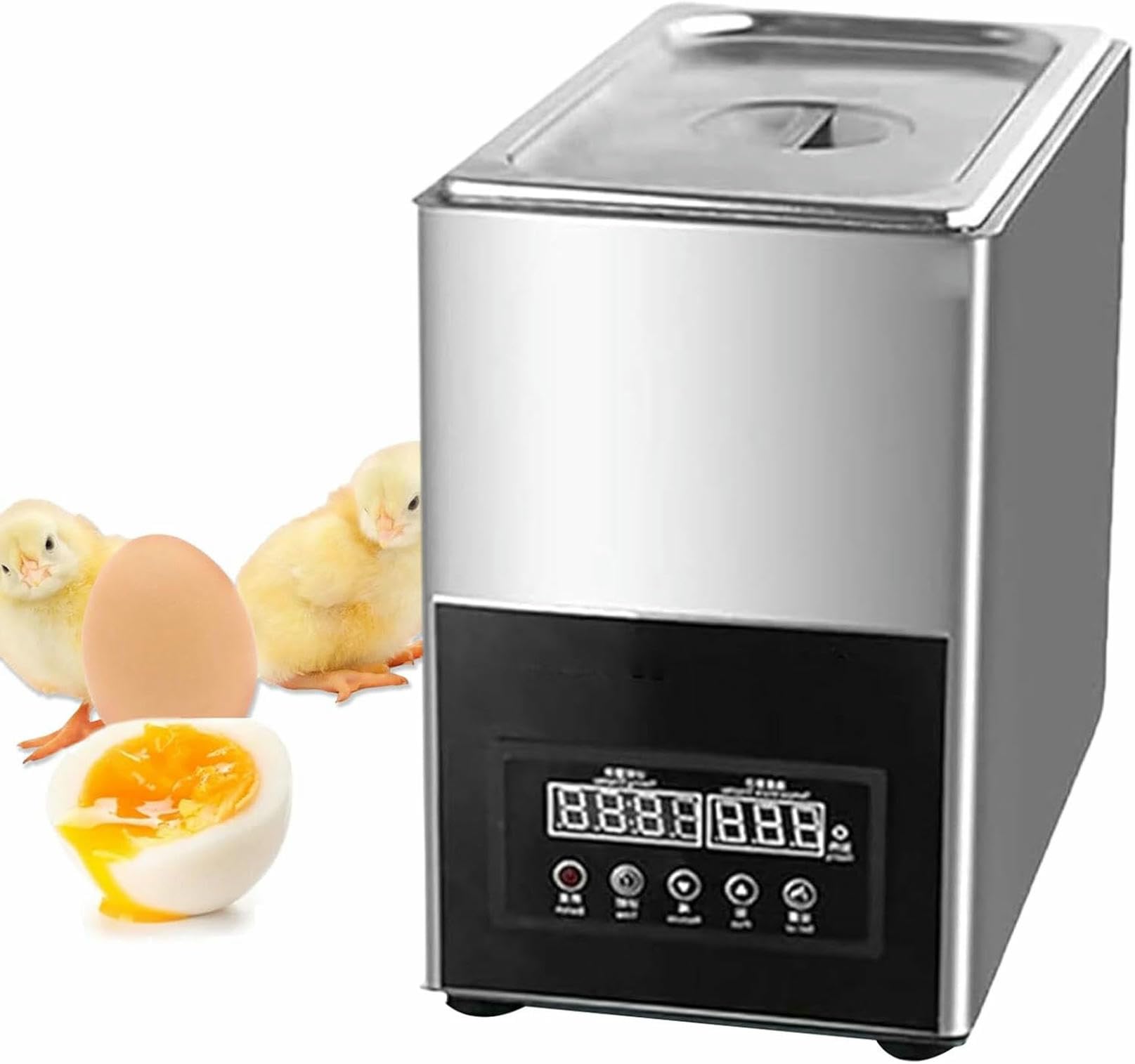 Máquina eléctrica para cocinar Huevos de 9 l, automática para Huevos Medio cocidos y pasados por Agua, para Huevos Blandos, semiduros y Duros (B)