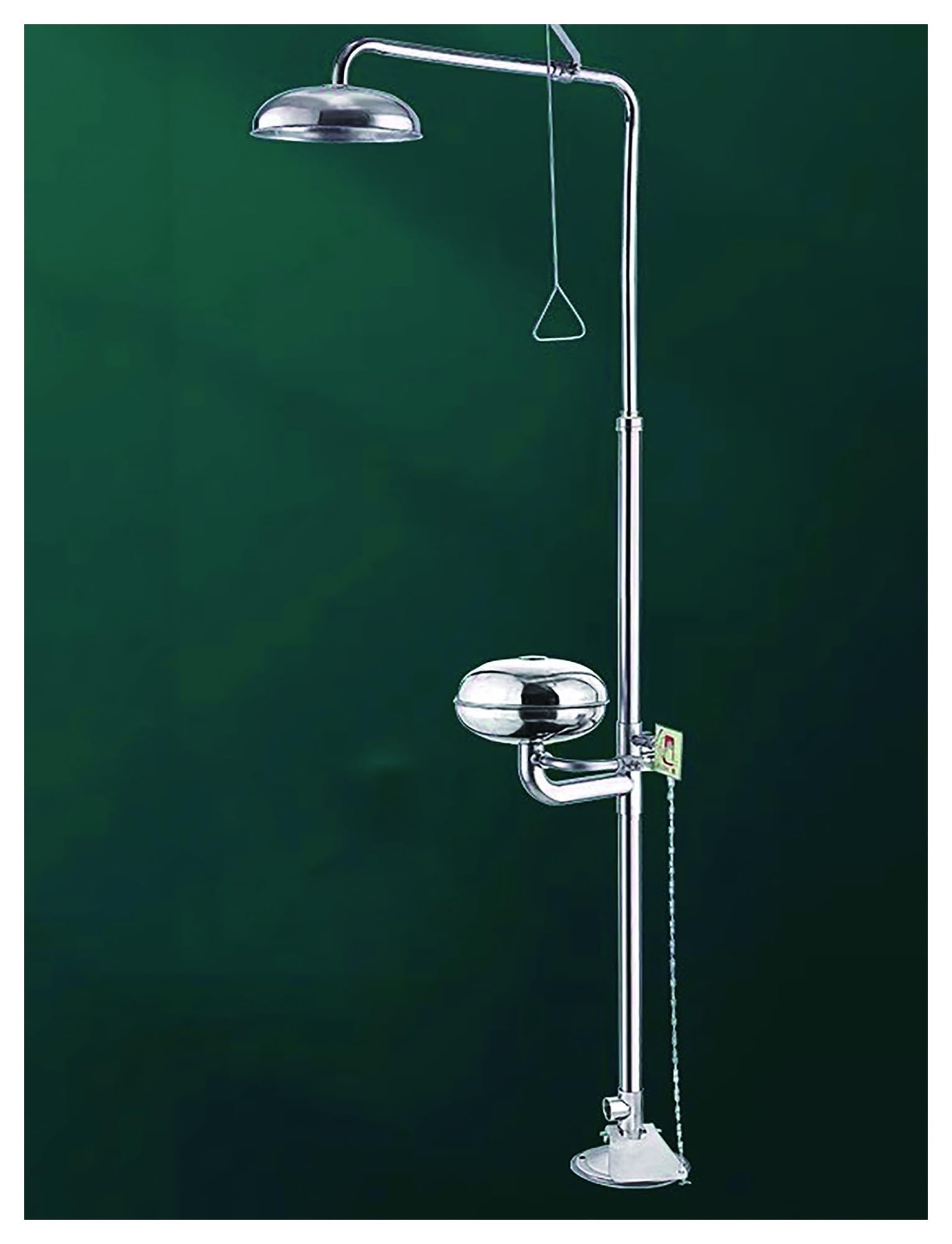 Conjunto combinado de ducha y estación lavaojos de emergencia, ducha de seguridad, for laboratorio de fábrica al aire libre(Silver,Pedal model)