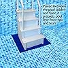 RESILIA Stay-Put Swimming Pool Ladder Mat - Non-Slip, Wide Ribbed, Protective Pad, 36 Inches x 36 Inches, 0.125 Inch Thick, Royal Blue, Made in USA