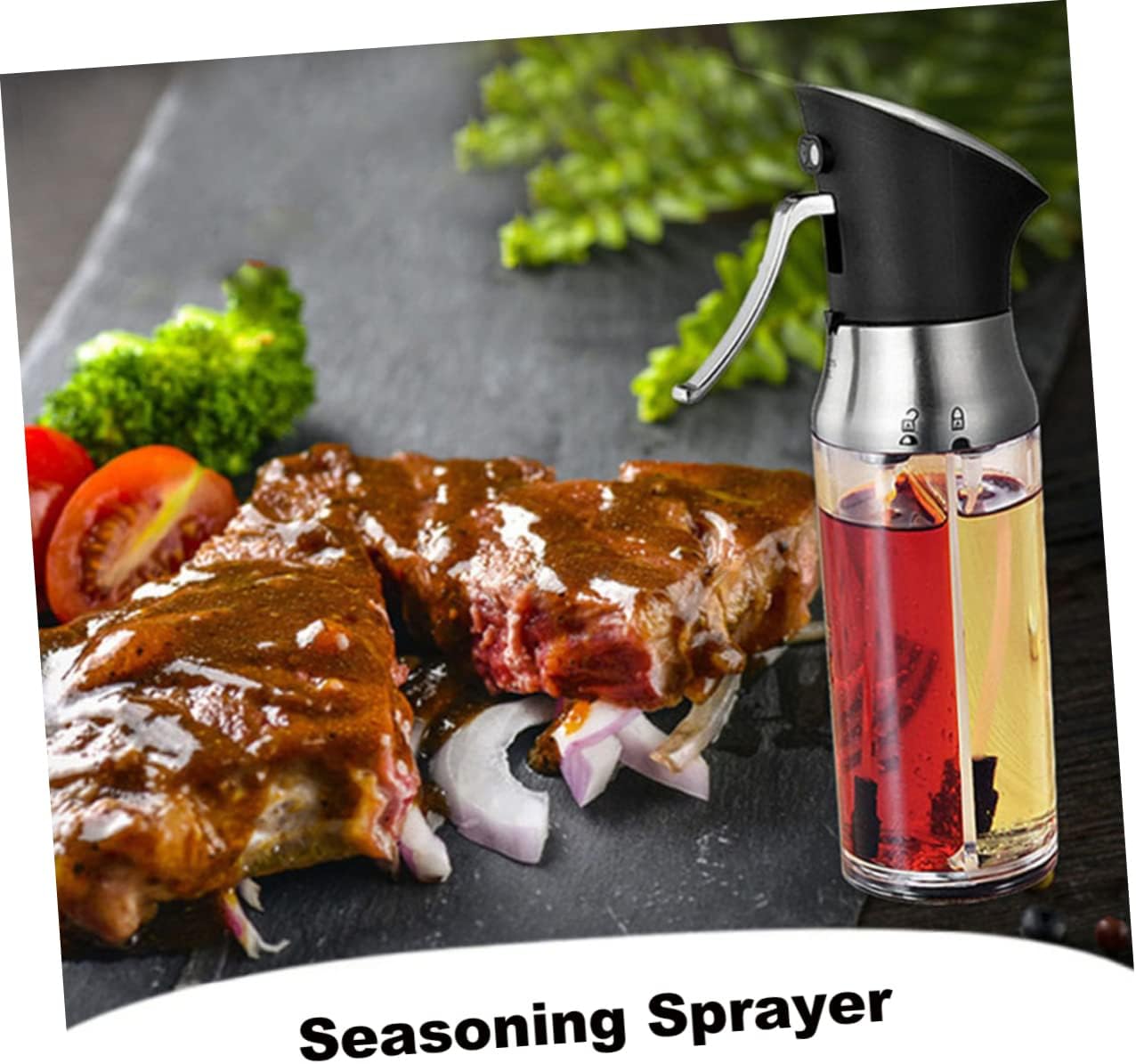 KICHOUSE 1pc Oil Vinegar Sprayer for Kitchen Cooking Dual Condiment Dispenser Lightweight and Easy to Clean for Home Cooking and Outdoor Barbecues