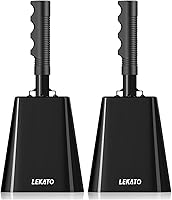 Vista 13 de Generadores de ruido de cencerro de 10 pulgadas con mango, cencerro para eventos deportivos y porras, cencerro de acero para juegos de fútbol