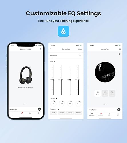 Miniatura 8 de Edifier WH500 Auriculares inalámbricos en la oreja  Auriculares Bluetooth V5.2 ligeros y plegables con 40 horas de reproducción de música