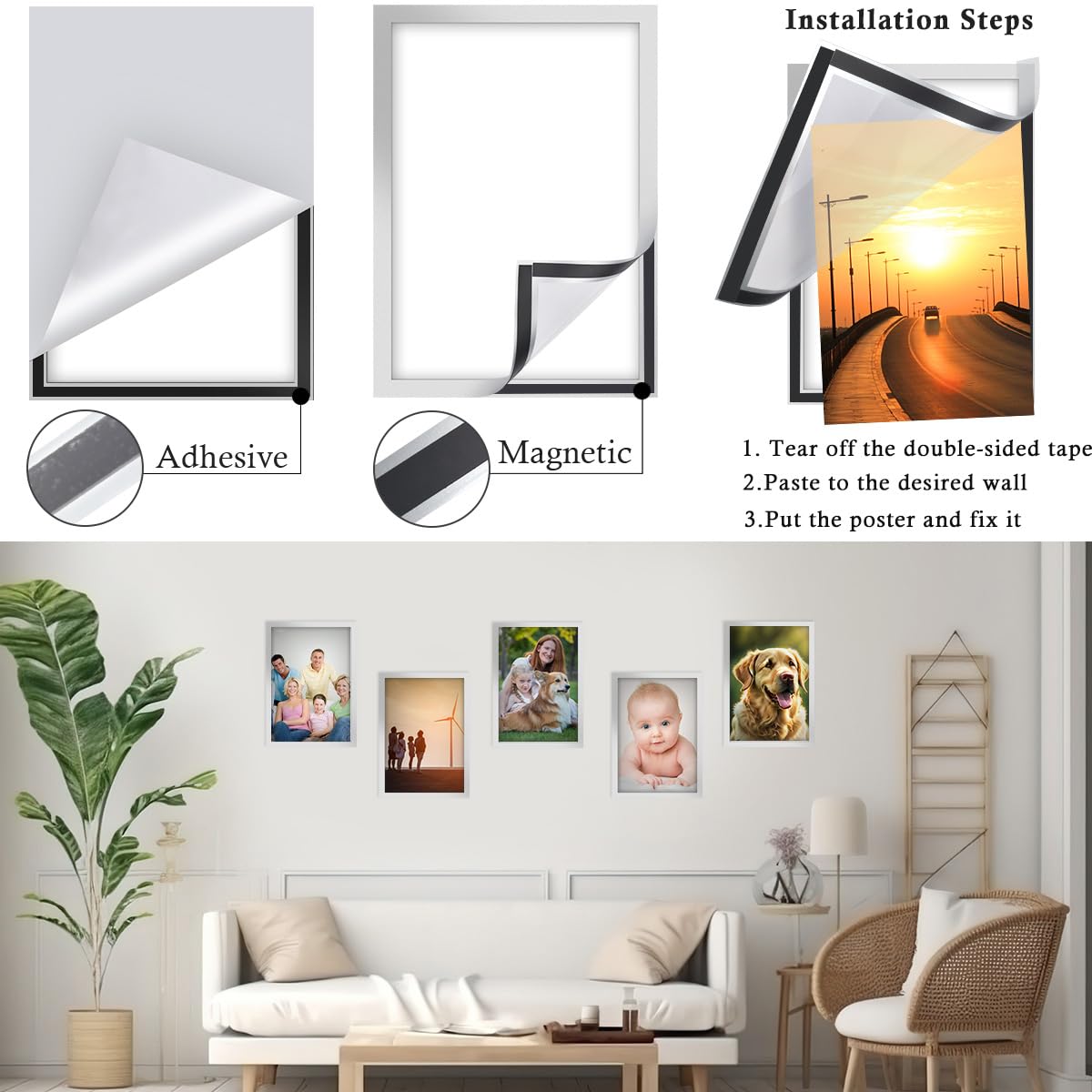 12 Cadres Photo A4 Blancs - Certificats, Diplômes, Affiches - Mural Ou Sur Table - Cadre Polystyrène Avec Support - Idéal Bureau, Salon