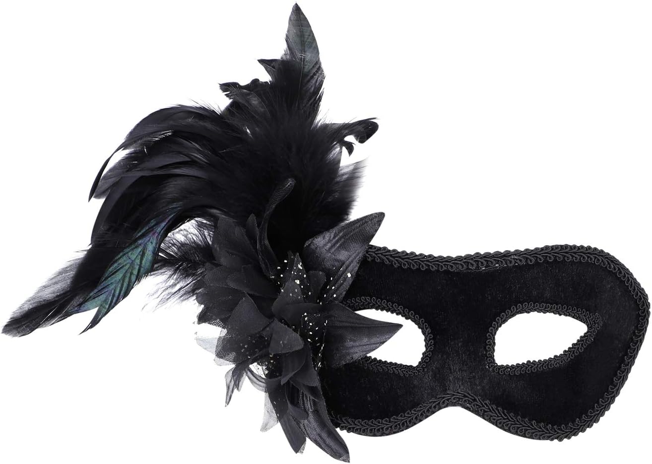 Women Venetian Mask Halloween Mask Feather Mardi Gras Mask Prom Carnival Face Feather Mask COS Fancy Peacock Feather Half Mask Party Cross-dressing Feather Hair Accessory Dance Party Supplies - Image 4