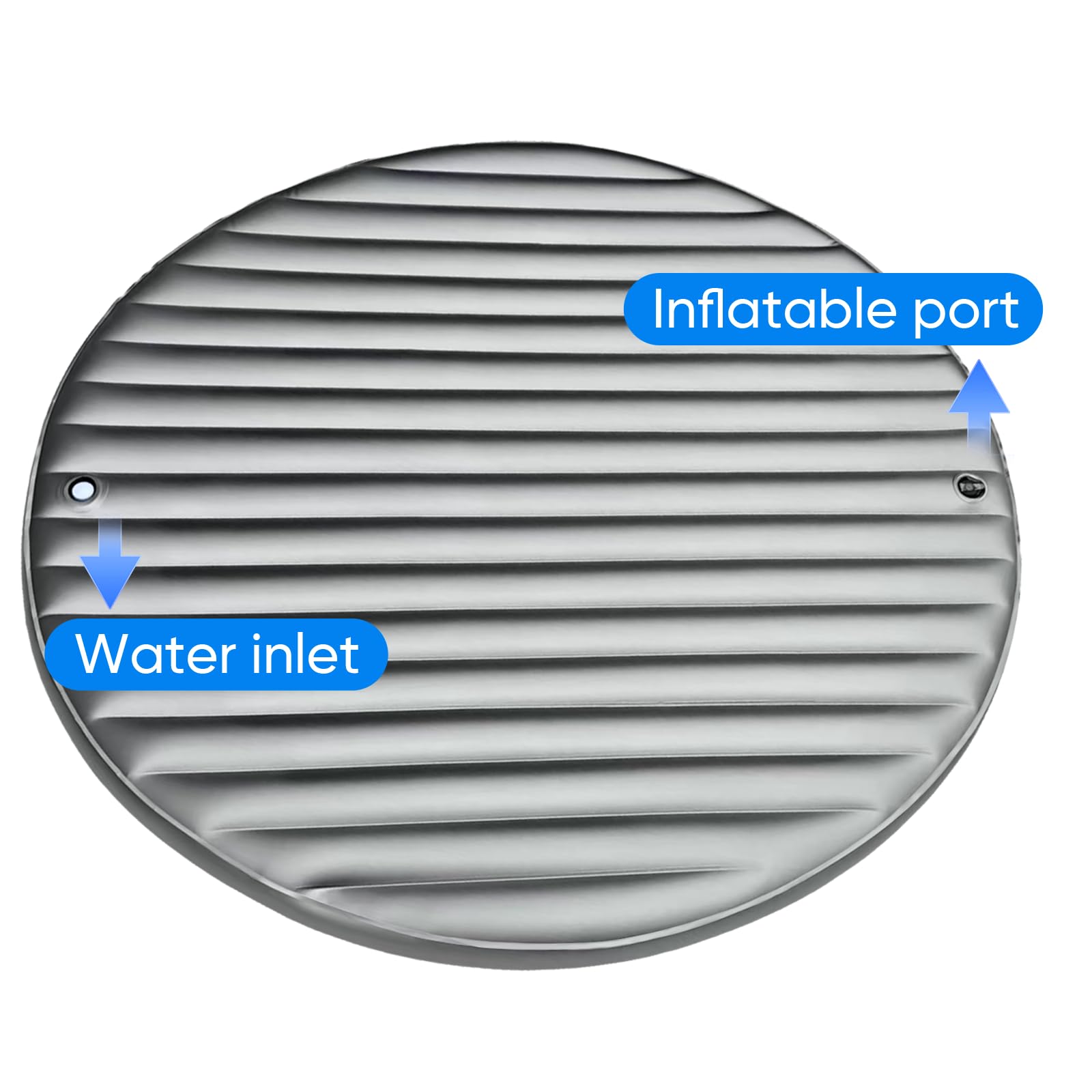 Cojín para sofá cama al aire libre, colchones redondos para cama de agua, colchones de onda completa de flujo libre, círculo de 3 pulgadas de alto x 66 pulgadas de profundidad, cojín inflable 4