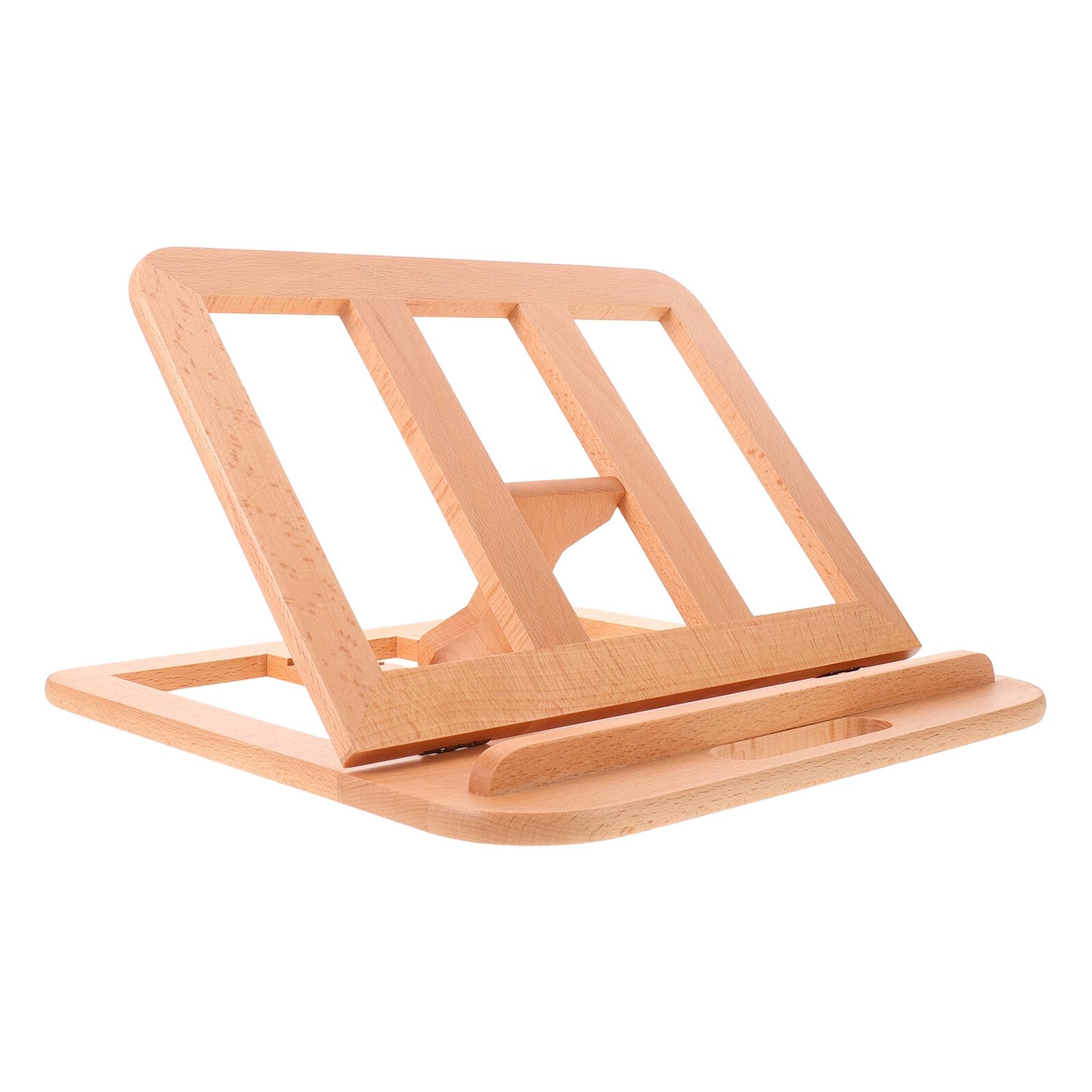 Supporto Ergonomico Regolabile per Laptop 16' in Legno Ventilato con 6 Livelli di Altezza, Stand Portatile per Scrivania Ufficio e Raffreddamento Notebook
