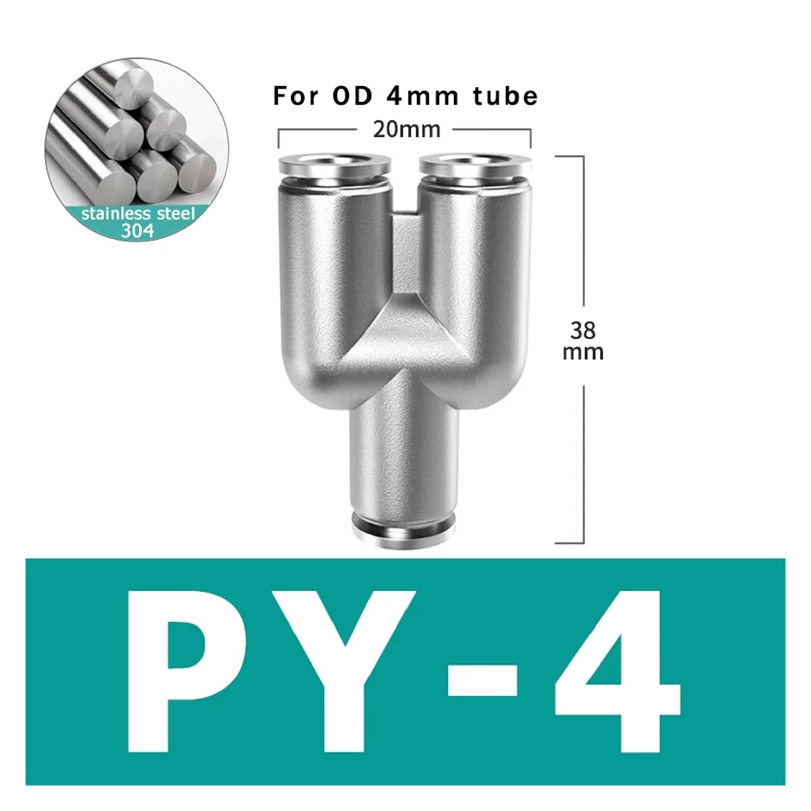 10 pezzi PU PV PE PY 304 acciaio inossidabile metallo pneumatico attacco rapido 4 6 8 10 12 mm raccordo tubo aria connettore(PY-4)