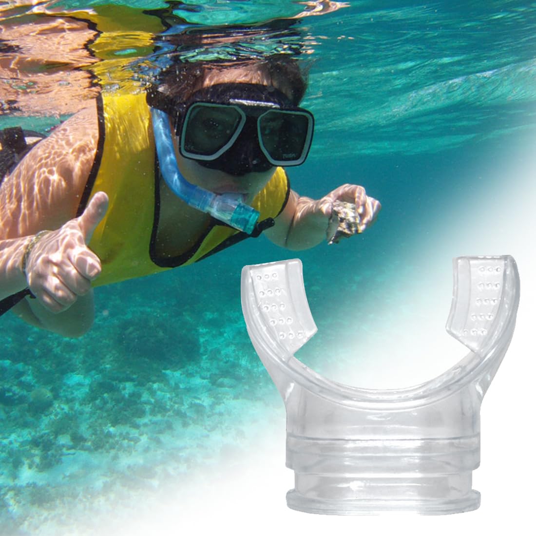 Boccaglio per Snorkeling 2 Pezzi, Ricambio Sostituzione Bocca in Silicone Trasparente, Universale per Tubo di Snorkeling, Facile da Montare e Igiene Sicura