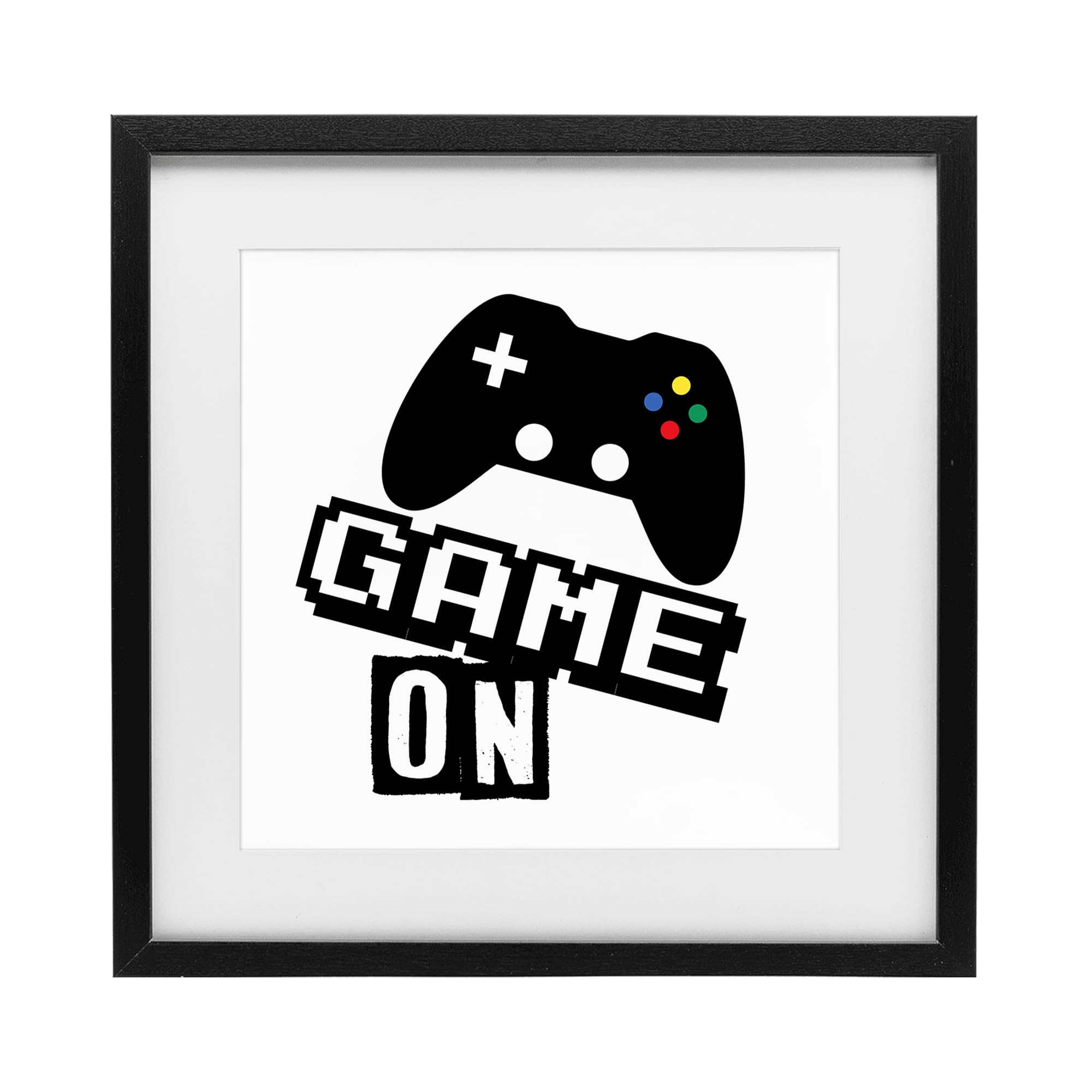 Stupell Industries Midnight Black (Textured) 'Playful Game On'| Framed Print Under Glass