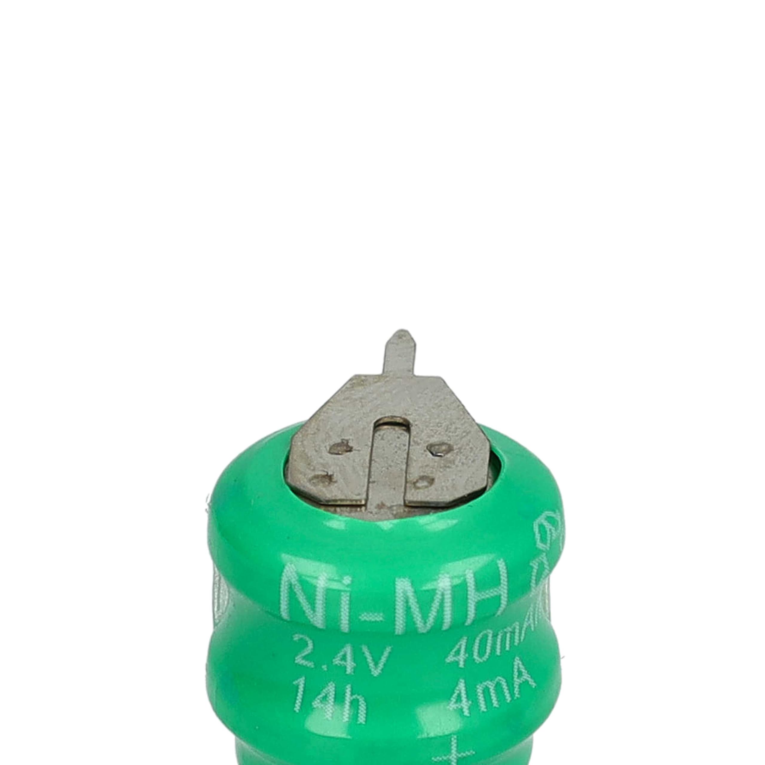 vhbw 100 x wymienna bateria guzikowa NiMH typ V40H 2 piny 40 mAh 2,4 V nadaje się do modeli akumulatorów, lamp słonecznych itp.
