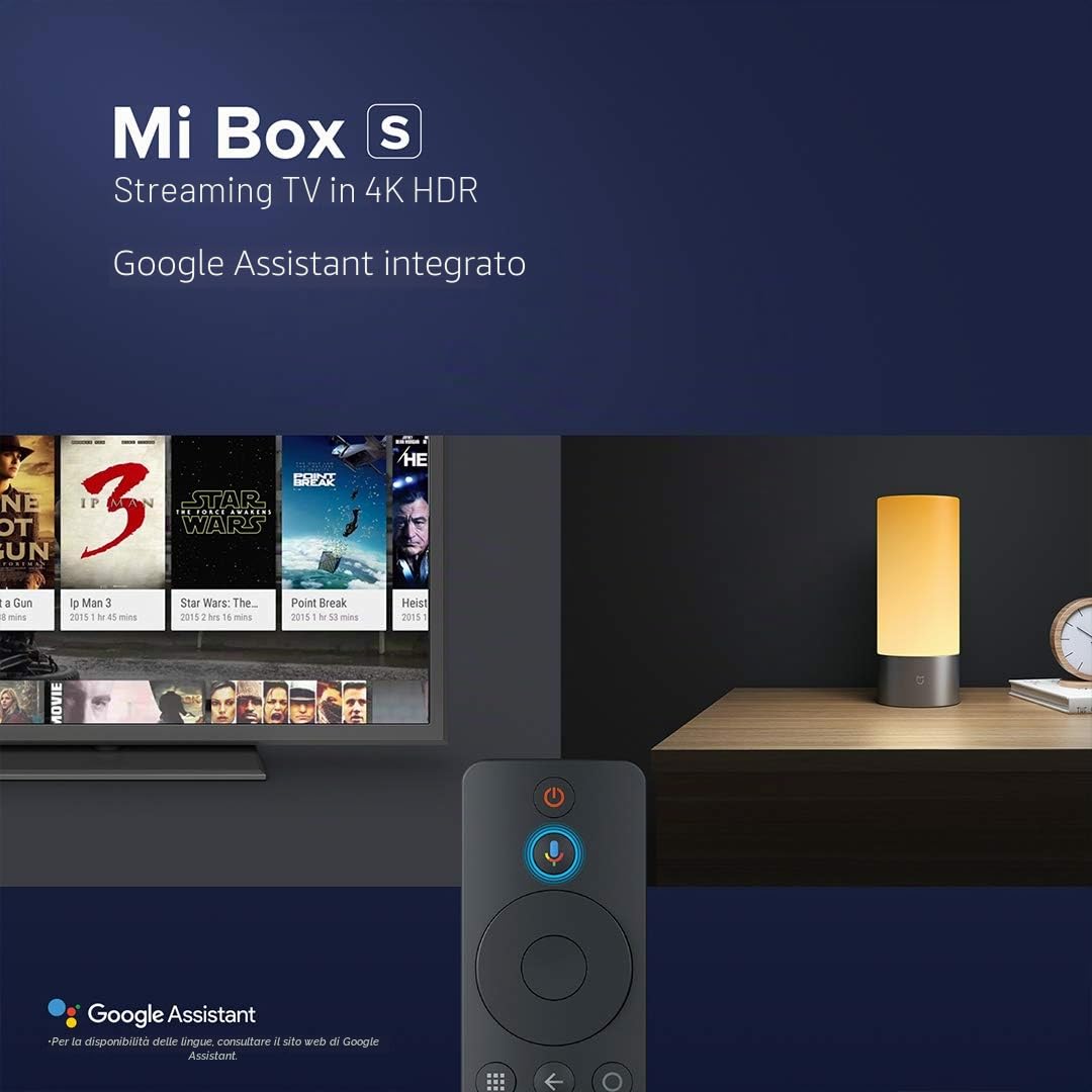 MCorz, Original Xiaomi TV Box S (Versione UE) 4K Ultra HD con Audio Dolby, controllo da remoto con assistente Google, controllo vocale remoto, HDMI 4K HDR, lettore multimediale in streaming