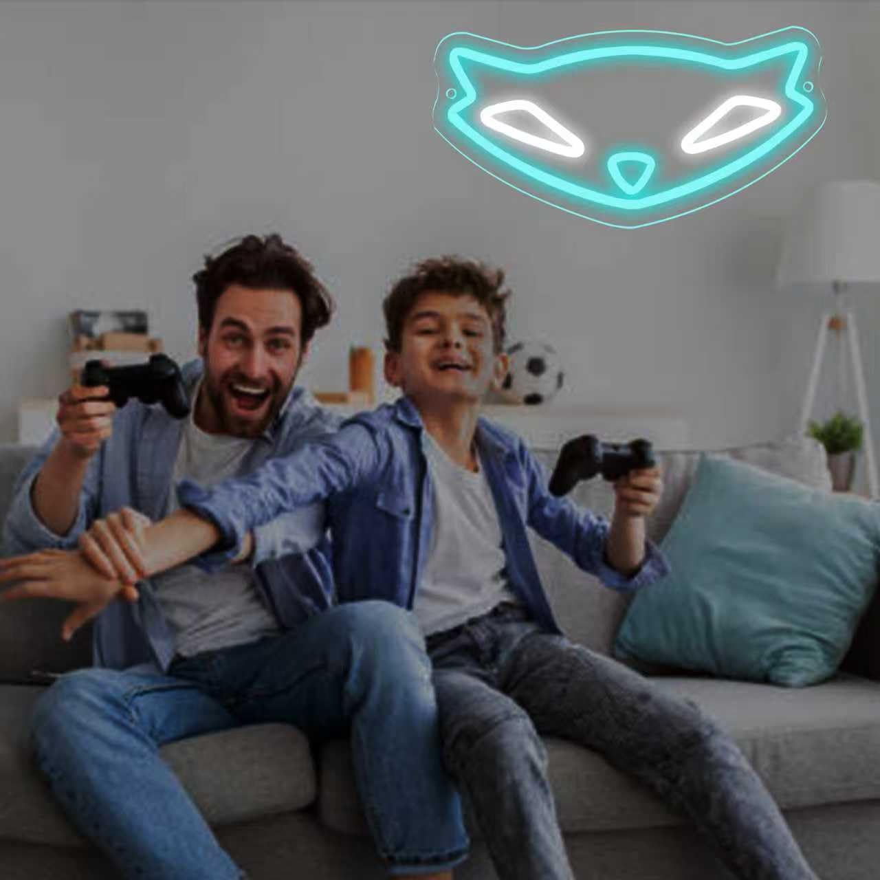 Sly Raccoon neonowy znak anime, gra neonowa do dekoracji ścian, ściemniane światła LED do sypialni, jaskini męskiej, na imprezę, do baru, dekoracja tła, prezenty świąteczne dla graczy dla