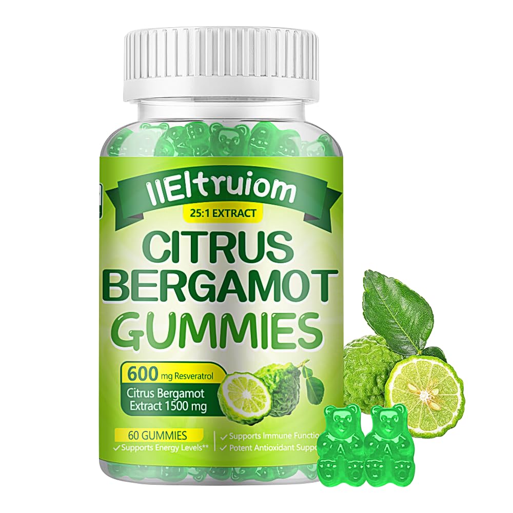 Citrus Bergamot 1500mg Gummies, Cholesterol Gummies w/Resveratrol & Niacin