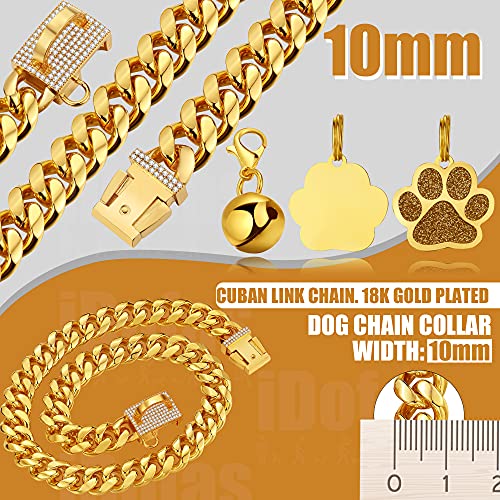 Dog-Chain-Collars-Gold-Dog-Collar-10mm-Cuban-Link-Dog-Collar-Stainless-Steel-Cuban-Link-Dog-Collar-with-CZ-Diamond-Buckle-Bling-for-Puppy-Small-Medium-Large-Dogs-includes-Dog-tag-Bell10 - Cucciolini Doodles   Dog-Chain-Collars-Gold-Dog-Collar-10mm-Cuban-Link-Dog-Collar-Stainless-Steel-Cuban-Link-Dog-Collar-with-CZ-Diamond-Buckle-Bling-for-Puppy-Small-Medium-Large-Dogs-includes-Dog-tag-Bell10