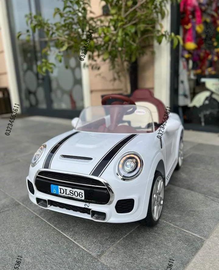Image of Kawaii Kids AMR GT Battery Operated Sports Car for Kids with Music & Light for 1 to 5 Years Kids | Manual Plus Remote Control | 12V Battery (Mini Cop, White)