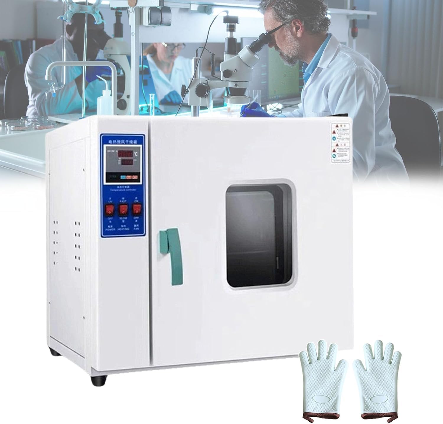 FHRKA Vacuum Drying Oven,Laboratory Oven, Constant Temperature Air Blast Drying Oven,with Vacuum Gauge and Digital Controller (16L)