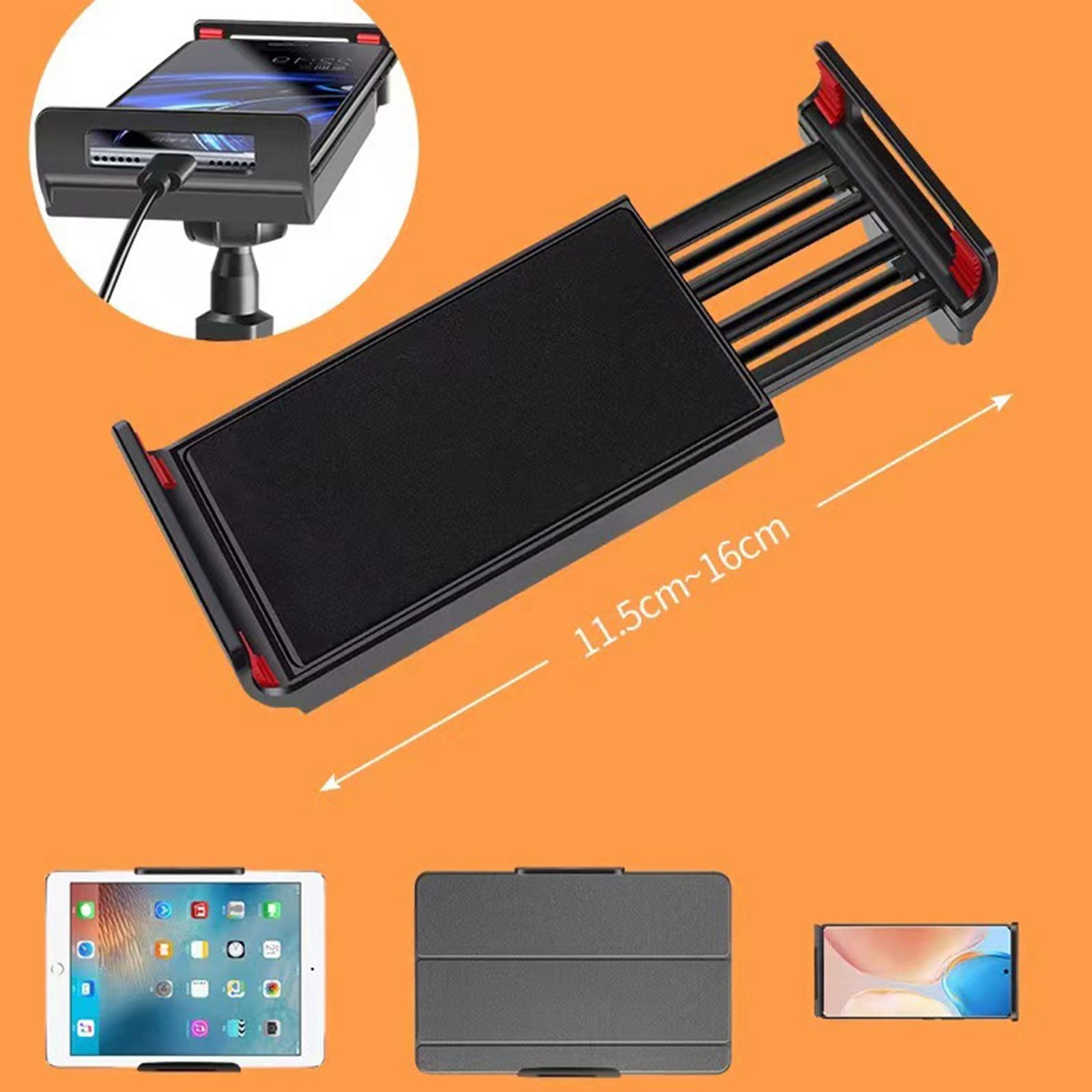 Cantilever - Supporto mobile pieghevole con porta di ricarica, supporto da scrivania regolabile per smartphone e tablet