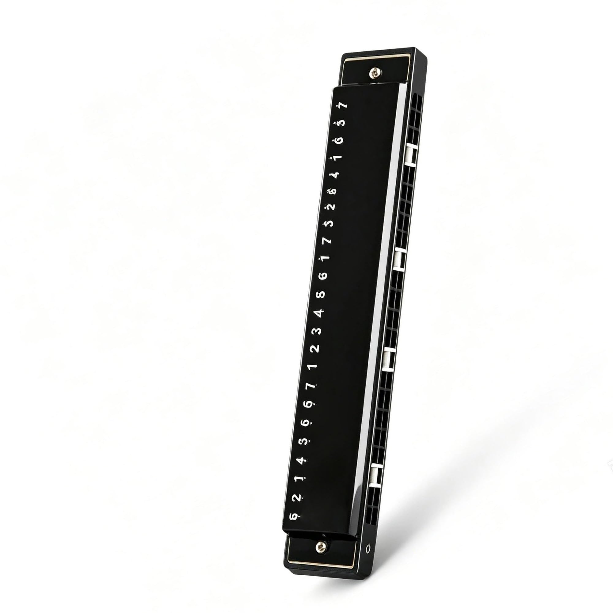 Armonica Blues Armonica Tremolo A 24 Fori Chiave C | Armonica a tremolo con chiave C a 24 fori, pettine in resina ABS, per adulti principianti(Black)