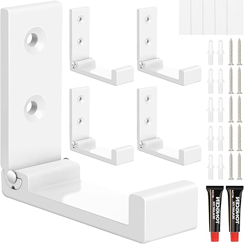 Ganchos plegables para abrigos, 5 ganchos de pared blancos resistentes para colgar abrigos, toallas, mochilas, ganchos adhesivos plegables, soporte