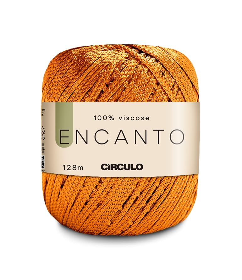 Image of CIRCULO Encanto Yarn 100% Viscose - Luxury & Shine - Light Worsted Weight Yarn - 140 yds, 3.52 oz - Color 4131 - Dark Cheddar