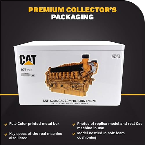 Miniatura 6 de Diecast Masters Motor de compresión de gas Caterpillar G3616 125  Camiones para gatos de la serie High Line y equipo de construcción  Modelo a