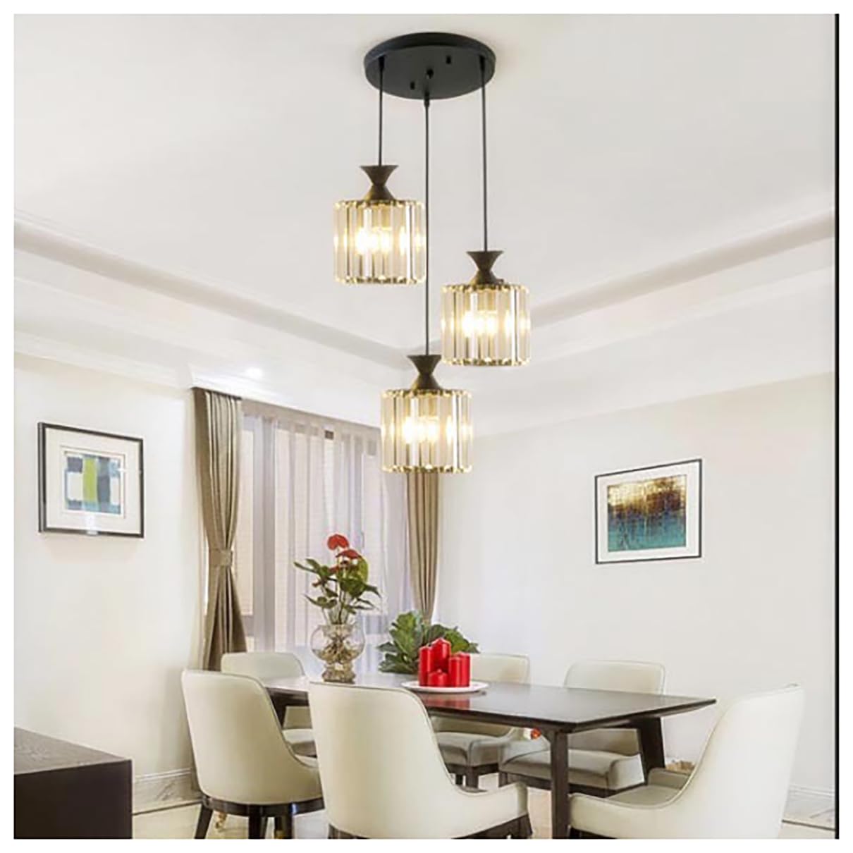 Lustre de luxe en cristal E27 pour habiller un salon chic