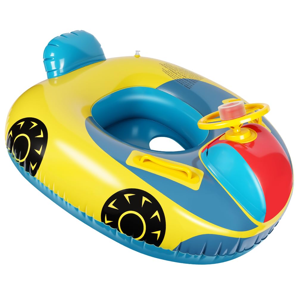 Vicloon Baby Schwimmring,Baby Float Kleinkinder Schwimmsitz,Babys Pool Schwimmring Automobil Stil mit Lenkrad, Babys Schwimmhilfe für Kinder von 1-6 Jahre alt