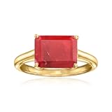 4&period;20 Carat Ruby East-West Ring in 18kt Gold Over Sterling