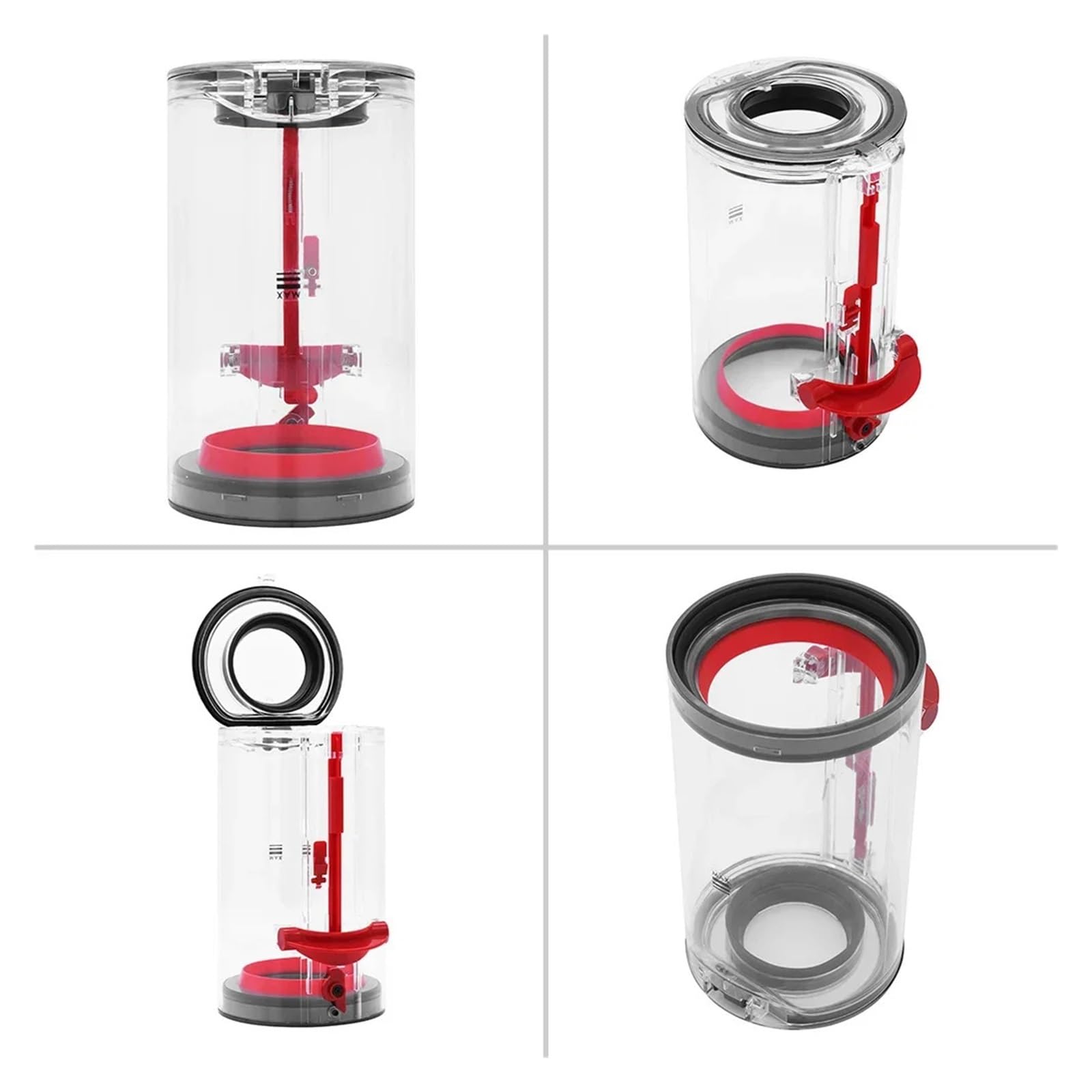 Contenitore for aspirapolvere, compatibile con Dyson, V10 SV12, contenitore for aspirapolvere senza fili di grandi dimensioni, contenitore for polvere trasparente, ricambio 969509-01