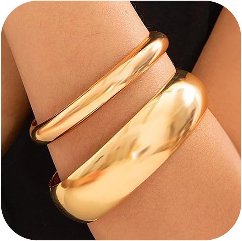 Long tiantian Gold Bangles for Women Bangle Bracelets Chunky Bangles Bracelets Non Tarnish Gold/Silver Bracelet for Women Trendy Jewelry Gifts