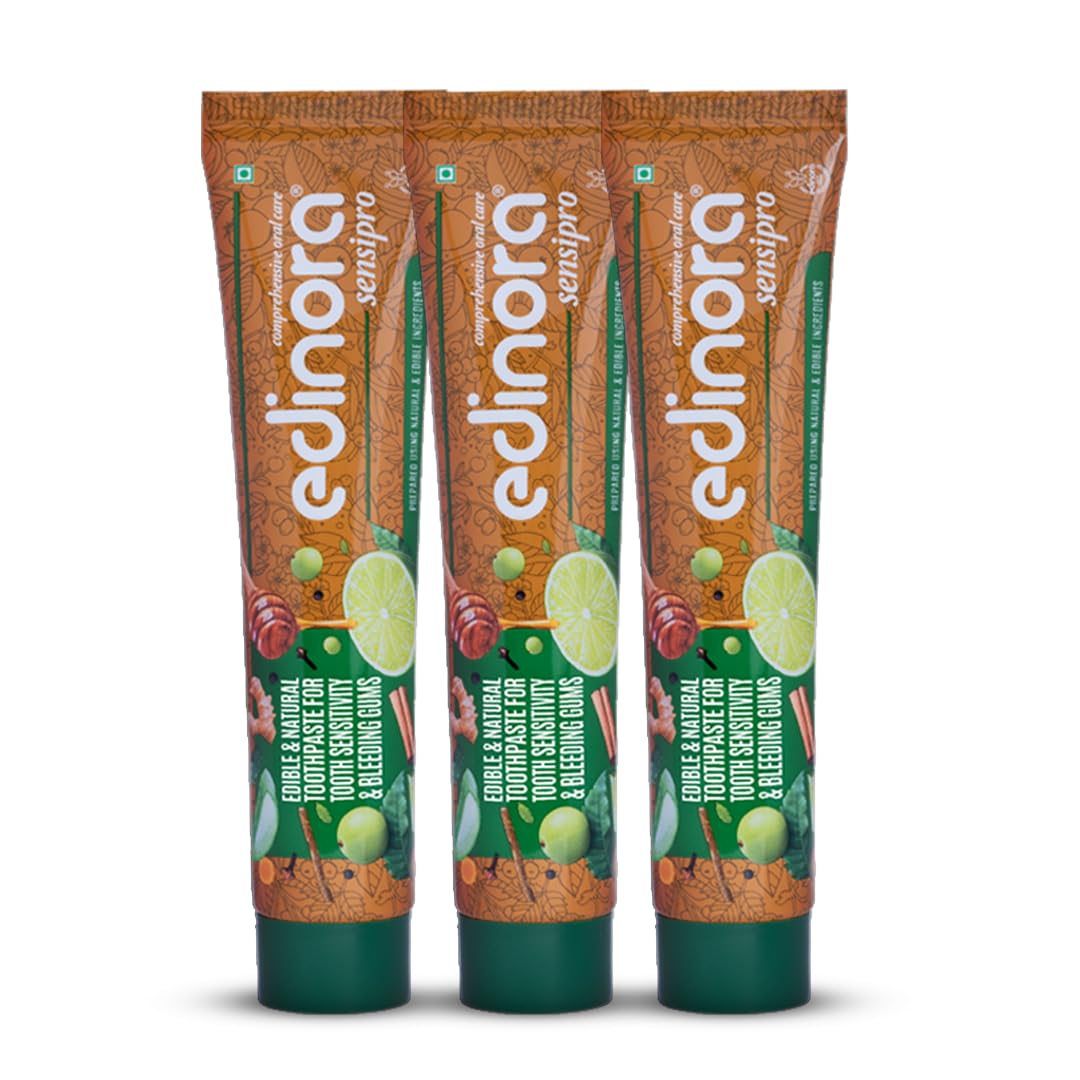 Edinora Sensipro natural toothpaste (90g*3) - Suitable for sensitive teeth, gum issues, bad breath - made of 20 ayurvedic ingredients - No SLS, No artificial colors (B0D6WN93YN) Amazon Price History, Amazon Price Tracker