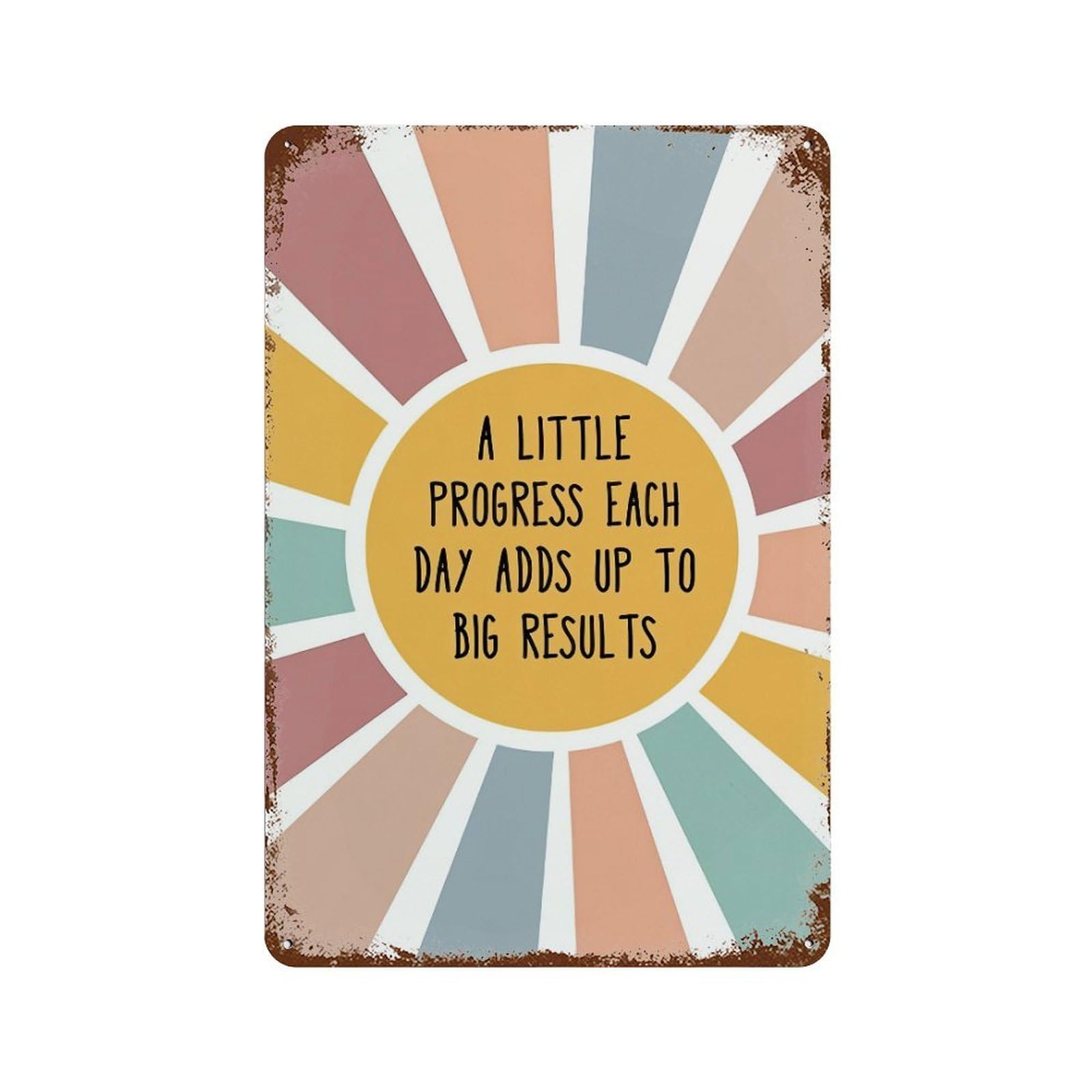 xiaoxiaoshen A Little Progress Mental Healthy Wall Decor Art Metal Tin Poster Modern Home Decor Art Home Bar Shop Decorations Vintage Sign 30x20cm