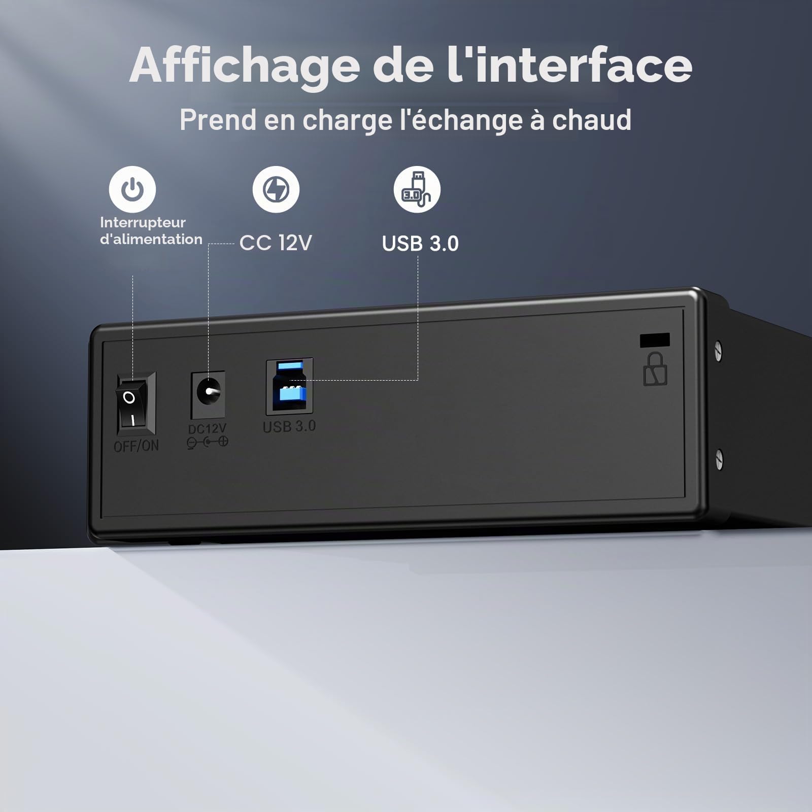 CENMATE Boîtier pour Lecteur Optique pour Lecteur Blu-Ray/CD/DVD SATA 5,25 Pouces, Boîtier Externe en Aluminium avec Câble USB A/C 3.0, Remplaçable à Chaud (Pas de lecteur, ne prend pas en charge IDE)