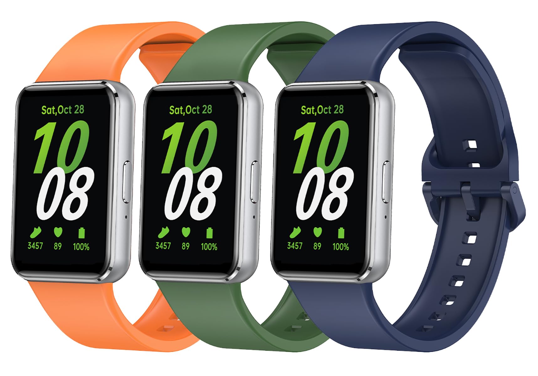 3Pack Silicone Bands Compatible with Samsung Galaxy Fit 3 Band SM-R390 Smartwatch
