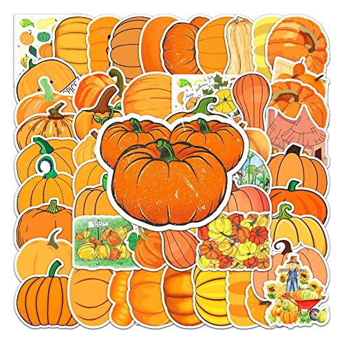 50 Pcs Pumpkin Stickers, Autumn & Winter Ingredient Decorative Stickers, Long-Lasting Adhesion for Scrapbooking, Halloween Decoration, Holiday Arrangement(Pumpkin)