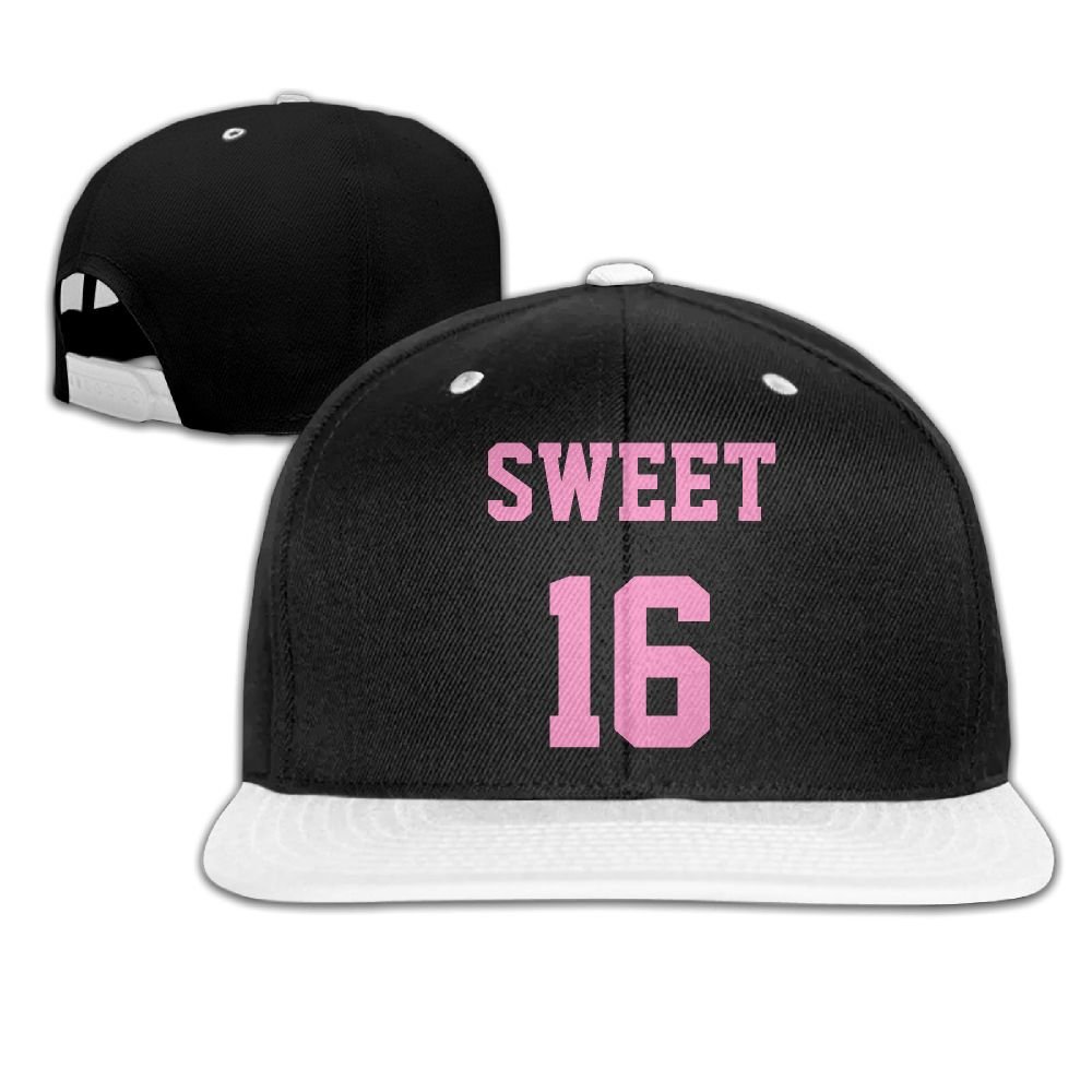 WellShopping PINK-SWEET-16-YEARS-BIRTHDAY Solid Flat Bill Snapback Baseball Hat Hip Hop Unisex Custom Fashion Cap