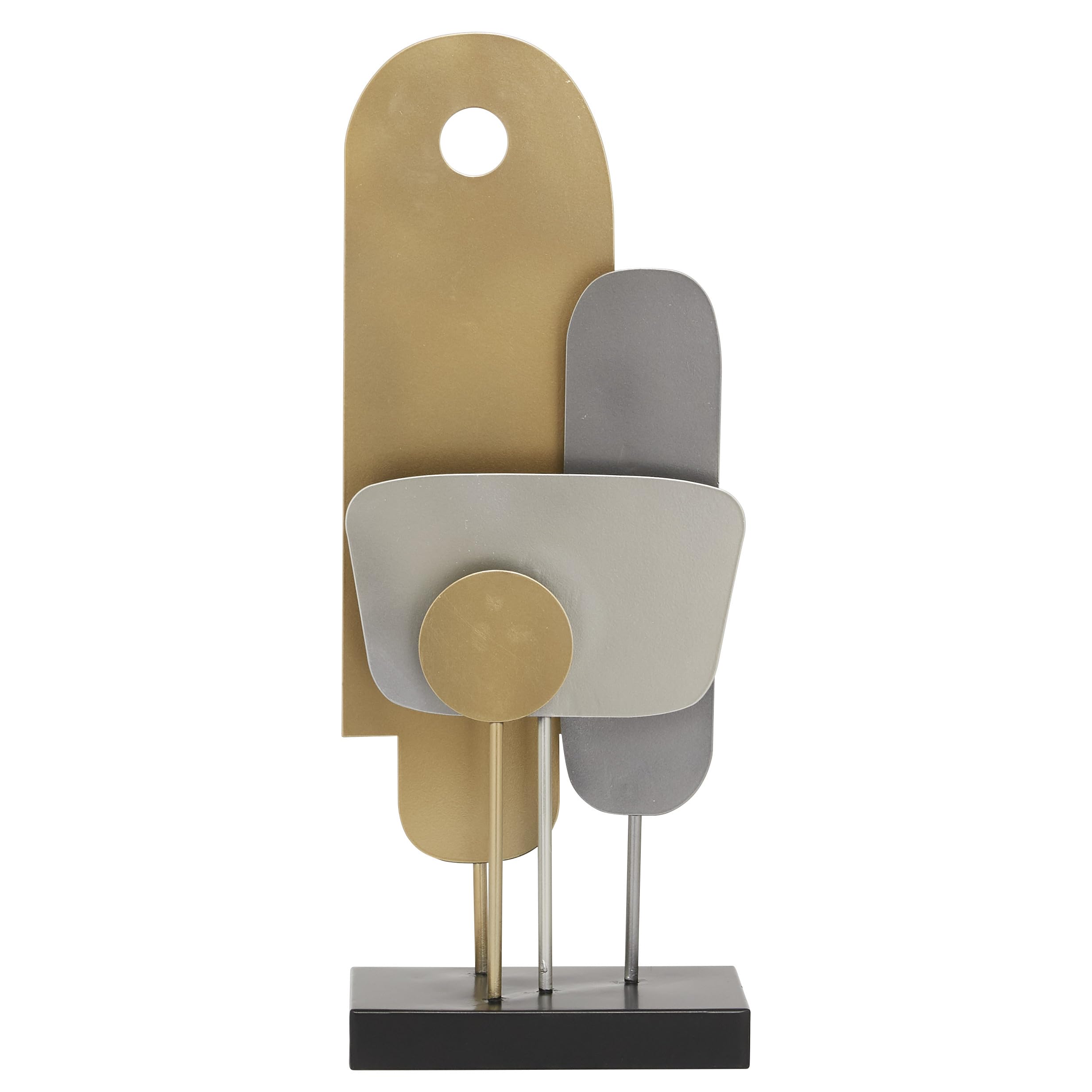 Litton Lane 8 In. X 7 In. Silver Aluminum Jack Abstract Sculpture 043273 - The Home Depot