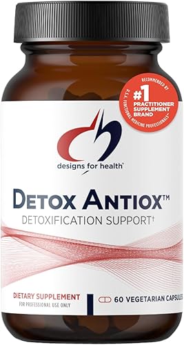 Designs for Health Detox Antiox - Suplemento antioxidante para el hígado + desintoxicación con extracto de cúrcuma (curcumina), té verde, semilla de