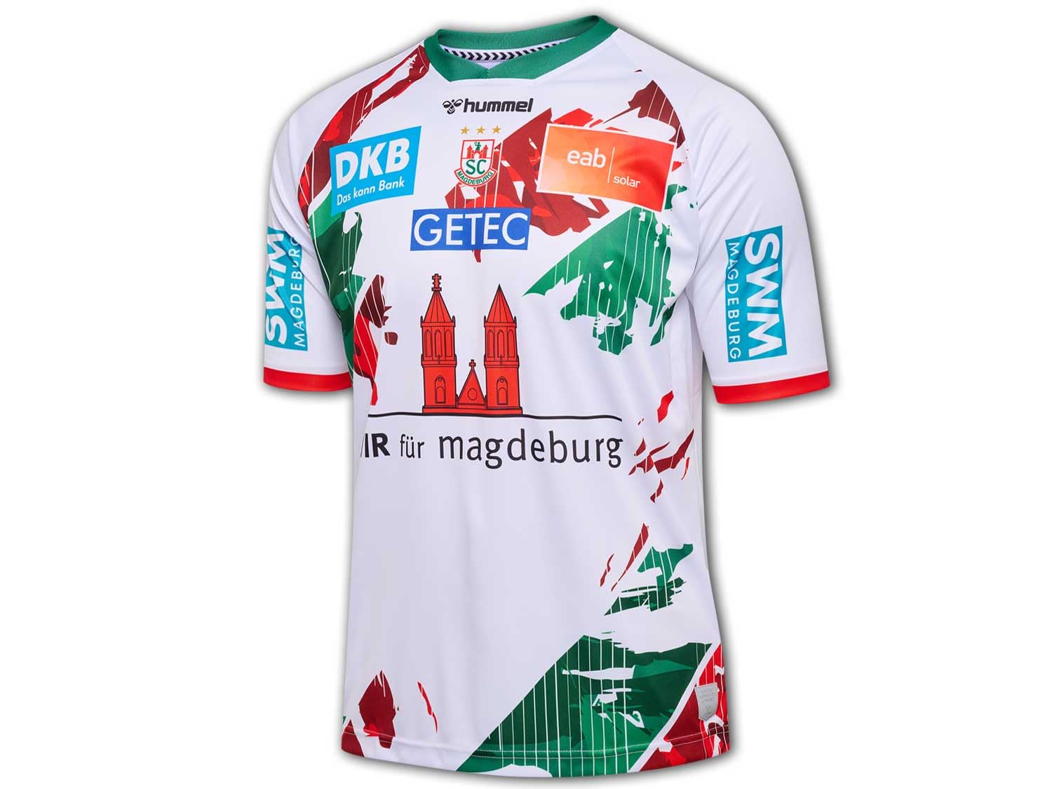 hummel SC Magdeburg Auswärtstrikot 24 25 weiß SCM Away Shirt Handball Jersey, Größe:XXL