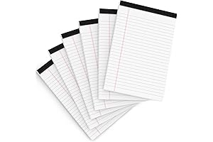 Premium Legal Pads 5x8 Inch | 6-Pack Note Pads | College Ruled...