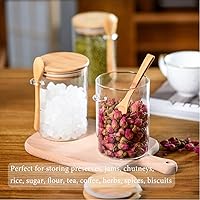 Vista 3 de Spice Jars, Overnight Oats Containers with Airtight Lid and Spoon, Decorative Kitchen Canisters Set, Glass Storage Containers for Coffee, Tea