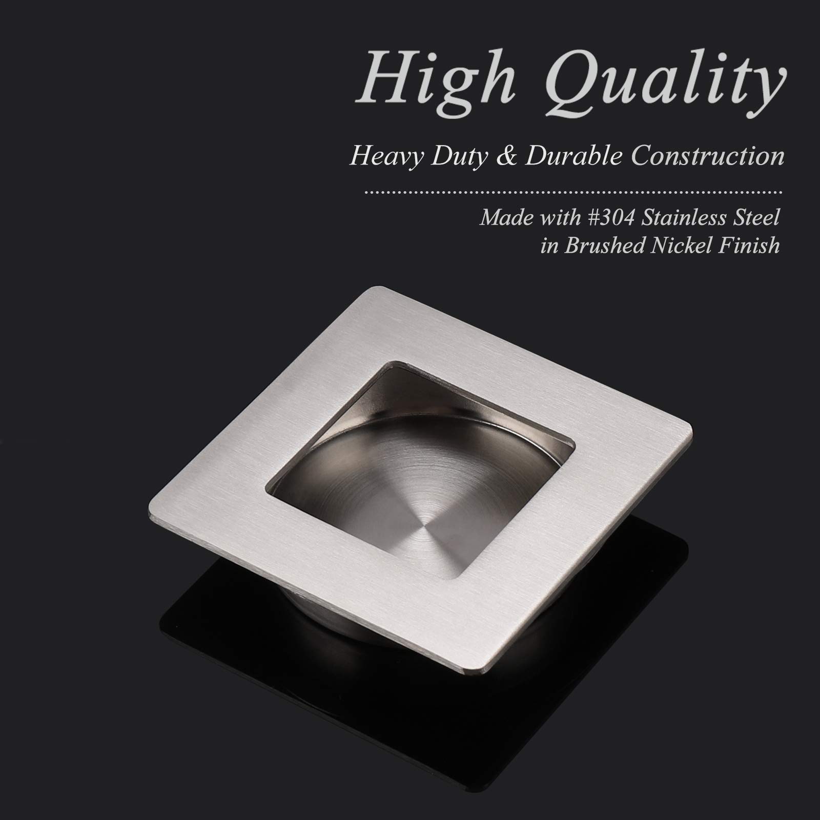 Buy (2 Pack)Probrico Brushed Nickel Sliding Door Pulls Square Recessed