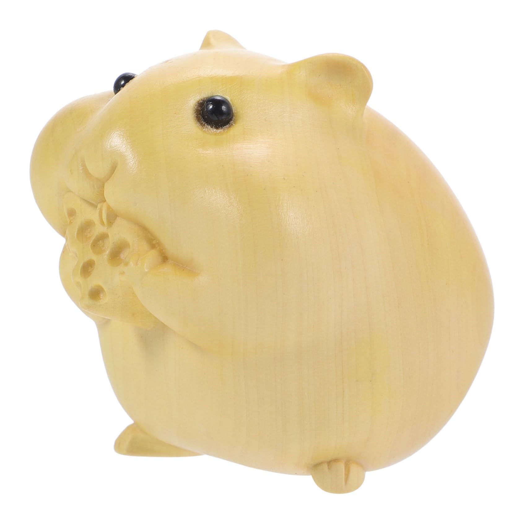 YARNOW 5pièces Figurine Bois De Hamster Sculptée Décoration Animalière Bois Artisanat Animal Statue De Rongeur pour Bureau Et Maison Adorable pour Fêtes Et Occasions Spéciales