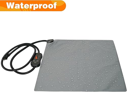 Miniatura 9 de Almohadilla térmica para mascotas, cama para gatos con temperatura ajustable con temporizador, cama térmica impermeable para perros con cable